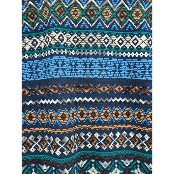 Forever 21 Size Small Scoop Neck & Back Bodycon Long Sleeve Geo Print Boho Dress - Picture 4 of 5